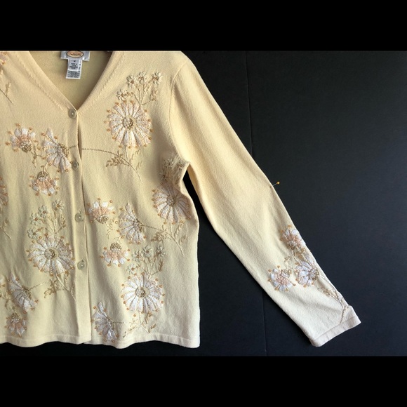 Talbots Yellow Dressy Button Cardigan Sweater - Picture 5 of 16